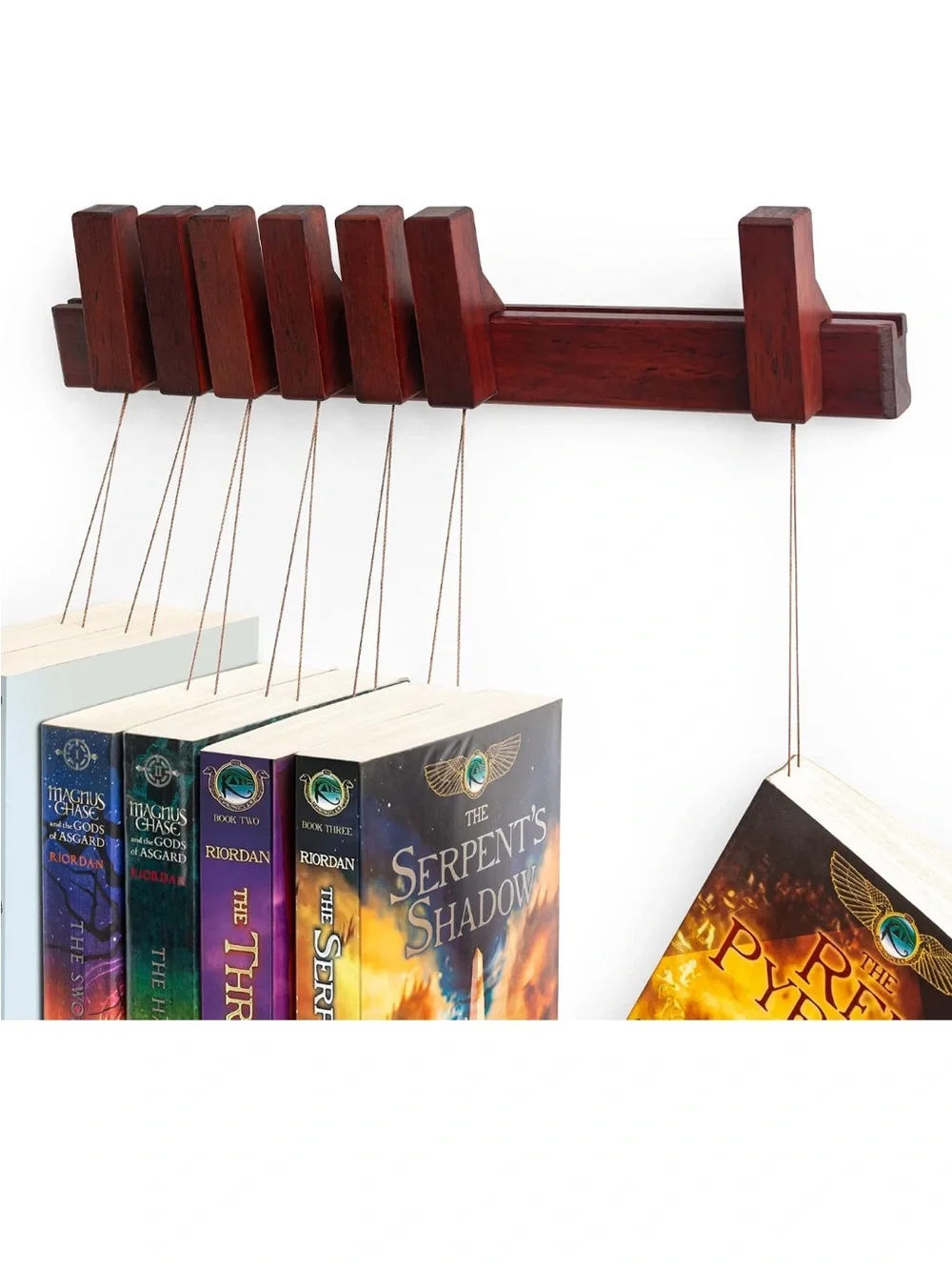 New Open Box Floating Bookshelf for Wall, Expandable Hardwood Book Shelf, Dark,